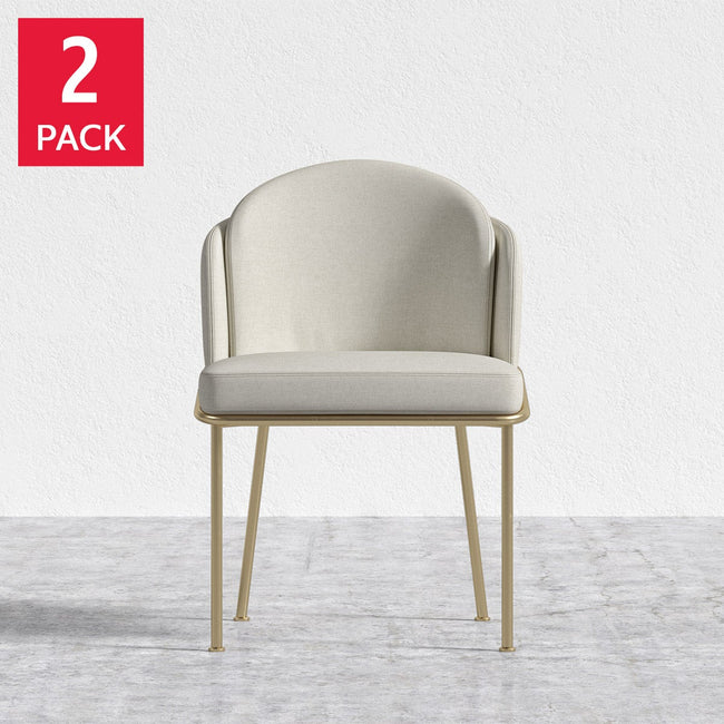 Rove Concepts Angelo Brass and Beige Dining Chair, 2-pack