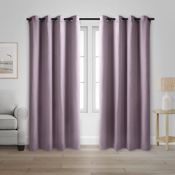 Safdie & Co. Herringbone Light Filtering Curtain Panel, 2 panel
