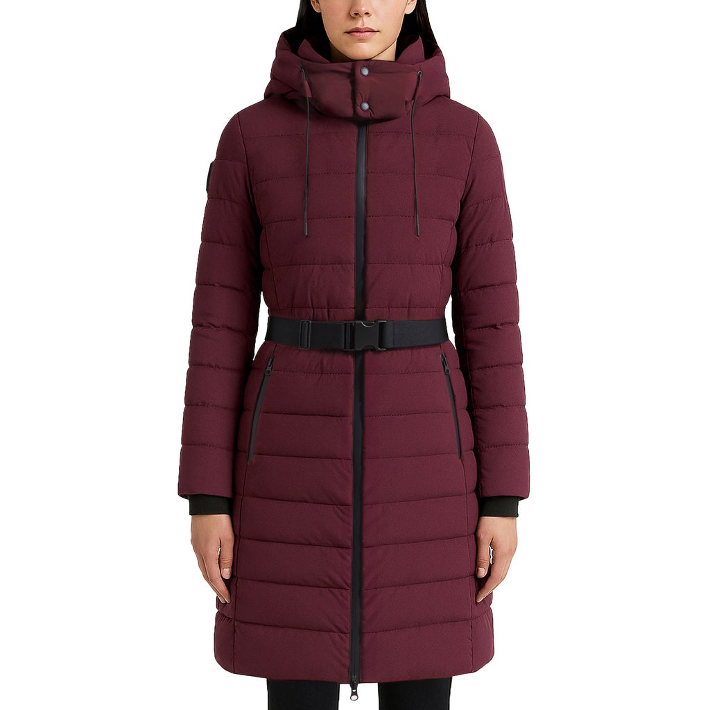 Atelier Noir Women's Samira Belted Parka - Dark Red