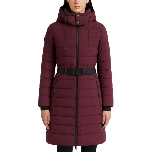 Atelier Noir Women's Samira Belted Parka - Dark Red