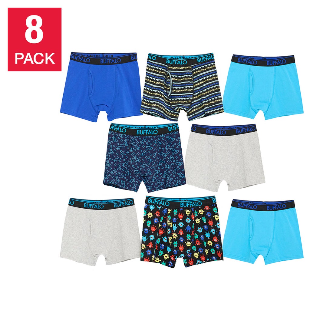Buffalo Boys Boxer Brief, 8-pack - Blue