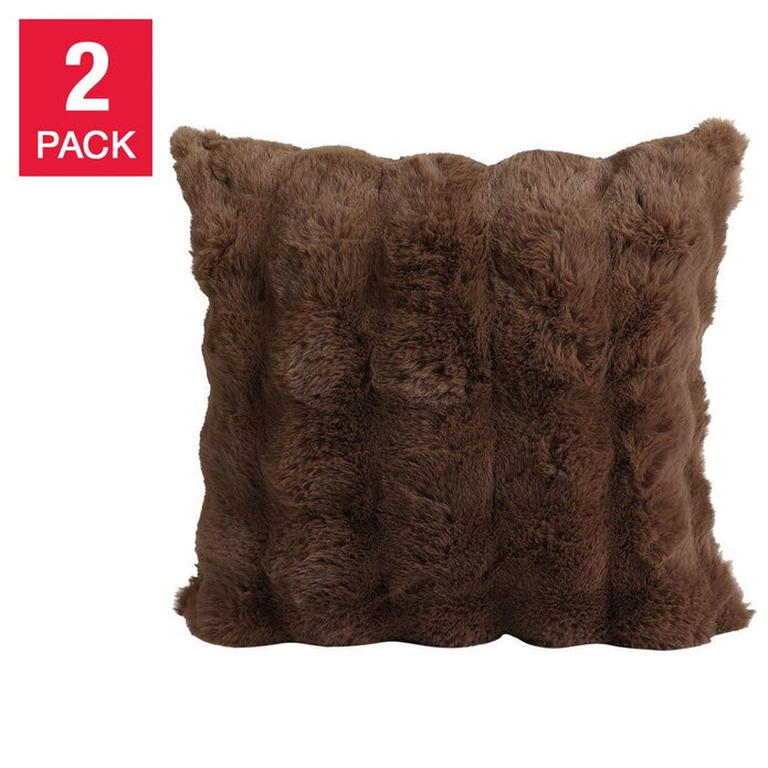 Oasis Home by Nemcor Luxe Faux Fur Decorative Pillow, 2-pack