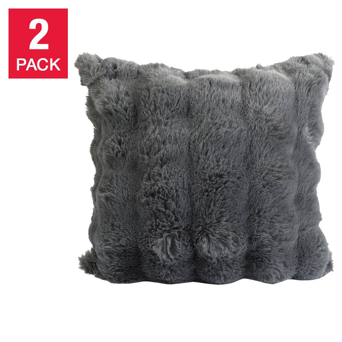 Oasis Home by Nemcor Luxe Faux Fur Decorative Pillow, 2-pack