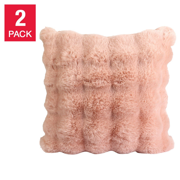 Oasis Home by Nemcor Luxe Faux Fur Decorative Pillow, 2-pack