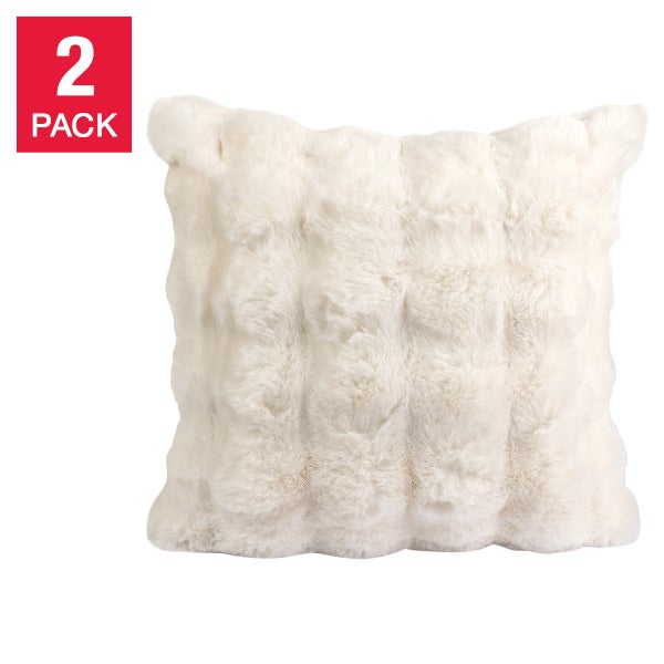 Oasis Home by Nemcor Luxe Faux Fur Decorative Pillow, 2-pack