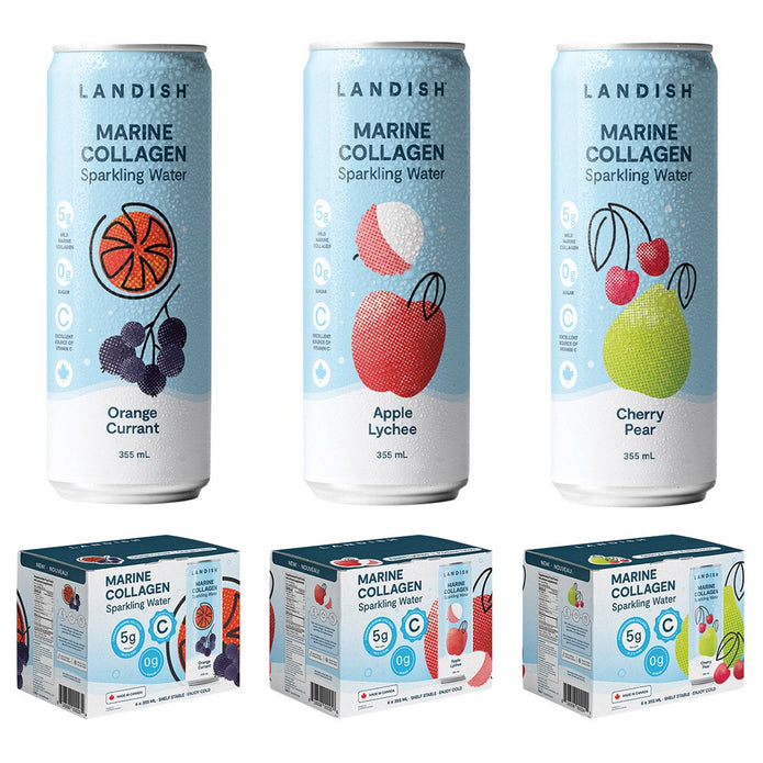 Landish Marine Collagen Sparkling Water, 18 x 355 mL