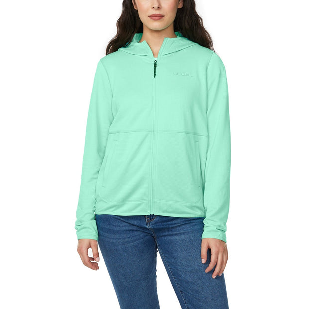 Merrell Women's Grid Fleece Full Zip Hoodie - Light Green