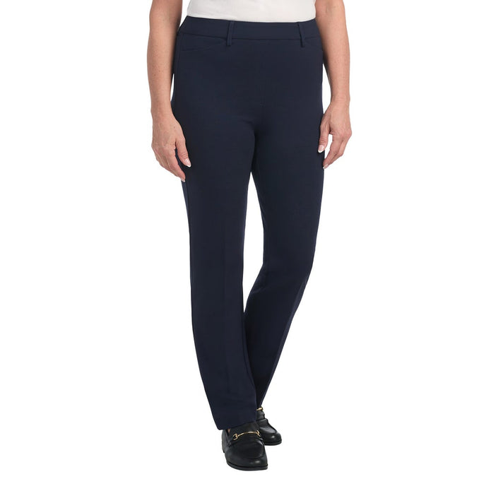 Dalia Women's Pull on Straight Leg Ponte Pant - Navy
