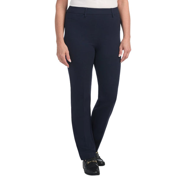 Dalia Women's Pull on Straight Leg Ponte Pant - Navy