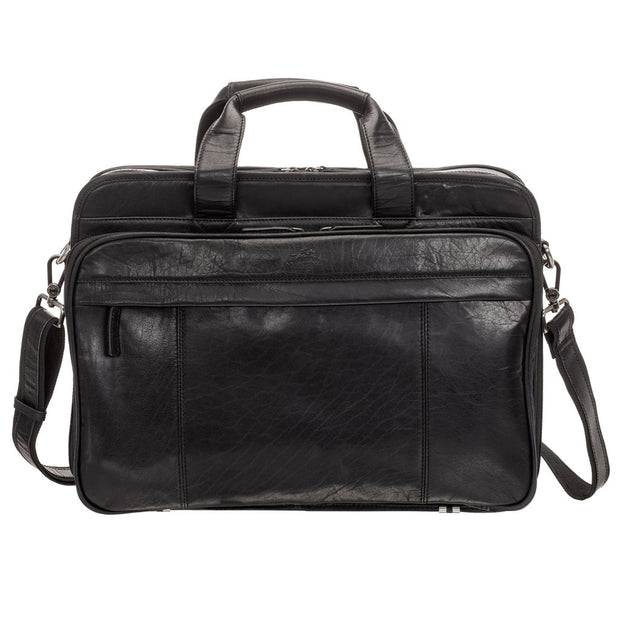 Mancini - Leather Briefcase - Black