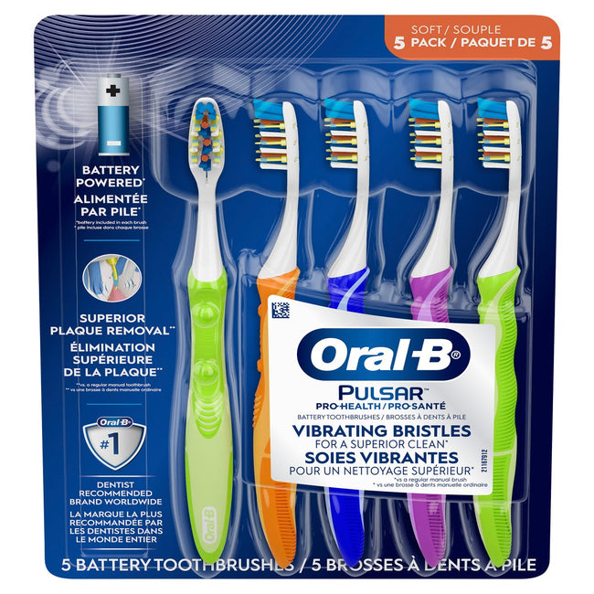 Oral-B Pulsar Pro Health Toothbrushes, Pack of 5