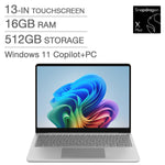 Microsoft Surface Laptop Copilot+ PC 13-in. Touchscreen Laptop with Microsoft 365 Personal Bundle, Qualcomm Snapdragon X Plus X1P-42-100 – 16GB RAM, 512GB SSD