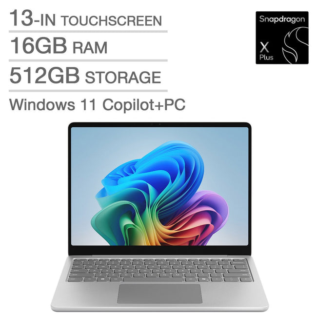 Microsoft Surface Laptop Copilot+ PC 13-in. Touchscreen Laptop with Microsoft 365 Personal Bundle, Qualcomm Snapdragon X Plus X1P-42-100 – 16GB RAM, 512GB SSD