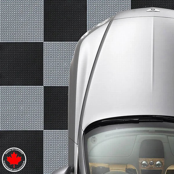 Ultralock Black and Grey Perforated Garage Tiles