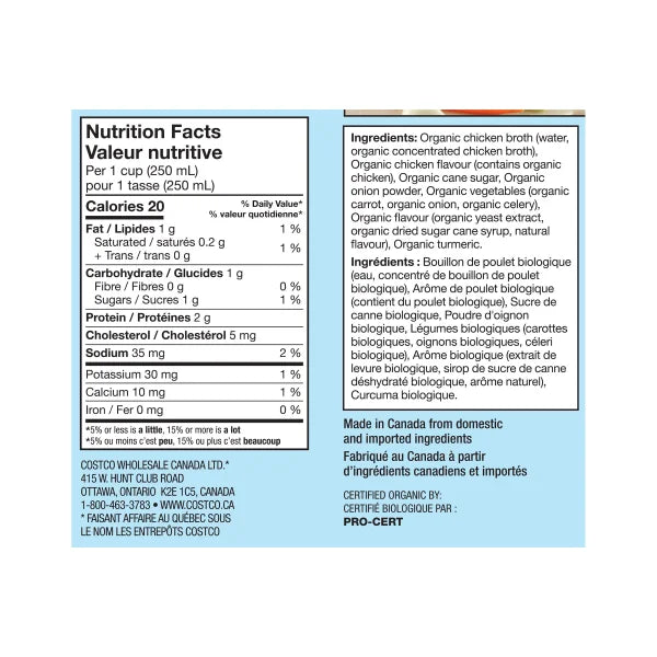 Kirkland Signature Organic Chicken Broth, 6 x 946 mL