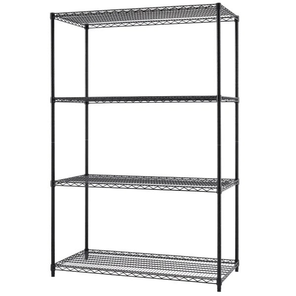 TRINITY 4-Tier NSF Black Shelving Rack