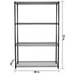 TRINITY 4-Tier NSF Black Shelving Rack