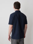 Short-Sleeve Ribbed Half-Zip Polo