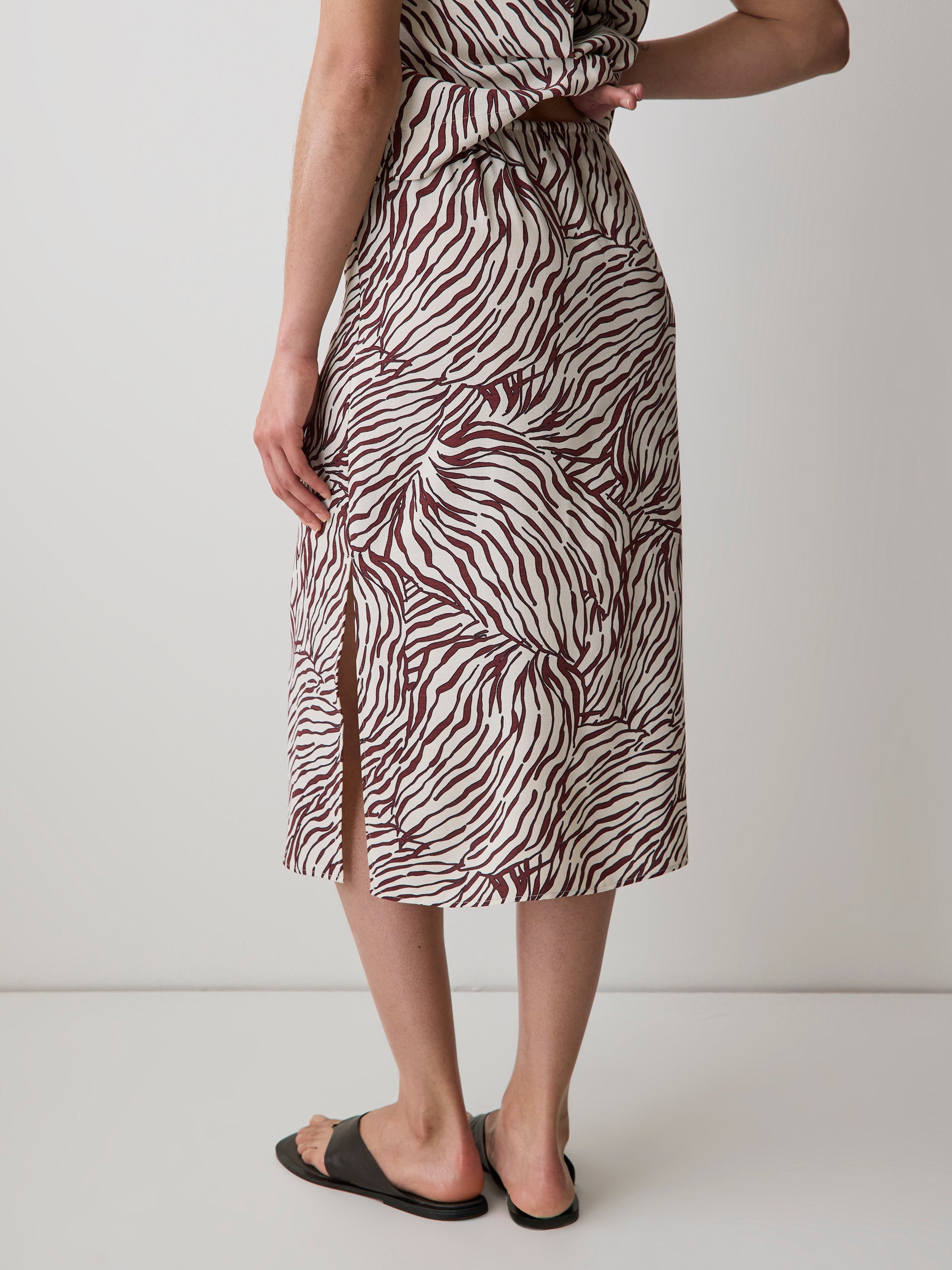 High-Rise Straight Midi Skirt