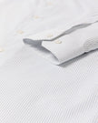 White Tailored-Fit Dress Shirt with Blue Stripes