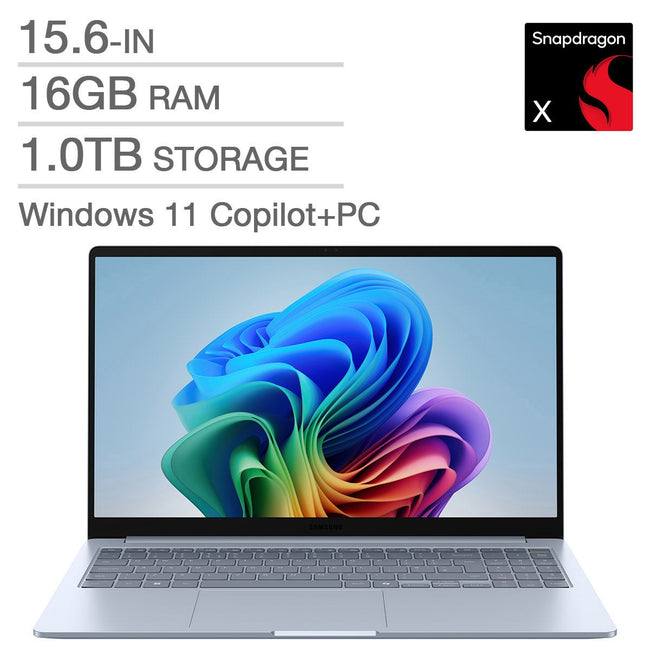 Samsung Galaxy Book Edge SE Copilot+ PC 15.6-in Laptop, Qualcomm Snapdragon X X1-26-100 - 16GB RAM, 1TB Storage
