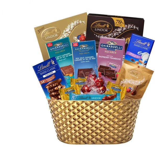 Lindt & Ghirardelli Gift Basket, 4 pack