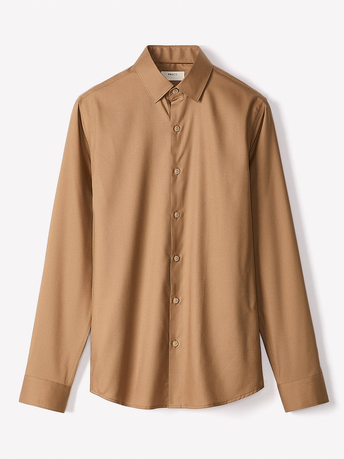 Slim-Fit Solid Twill Dress Shirt