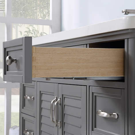 Northridge Home Augusta 48 in. Louvered Reversible Door Bathroom Vanity