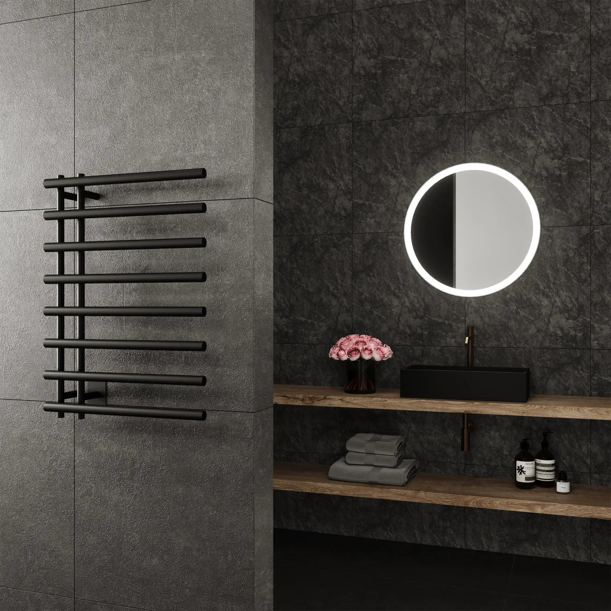 Paris Mirror Leto 8 Bar Heated Towel Warmer