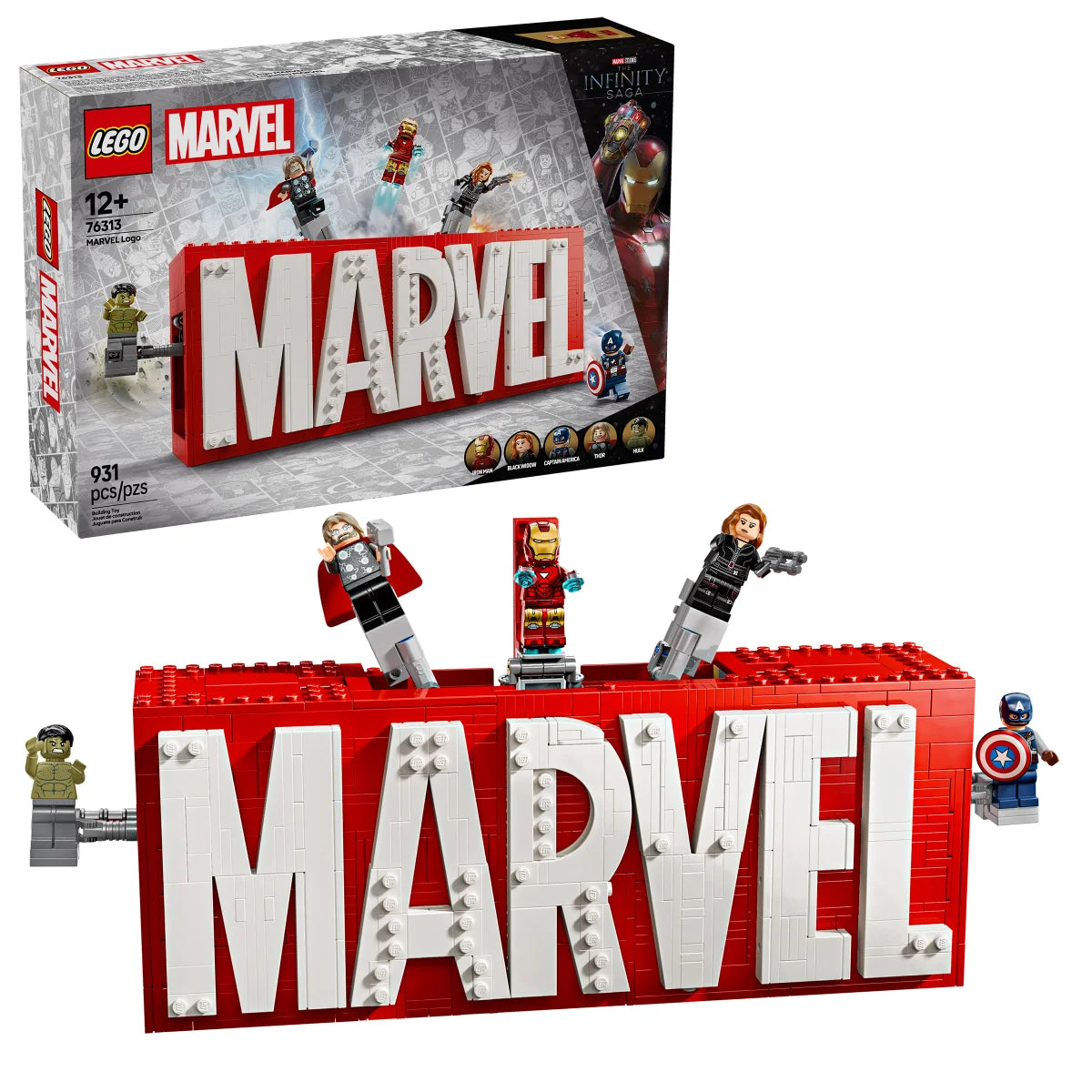 LEGO Marvel: MARVEL Logo & Minifigures Building Toy