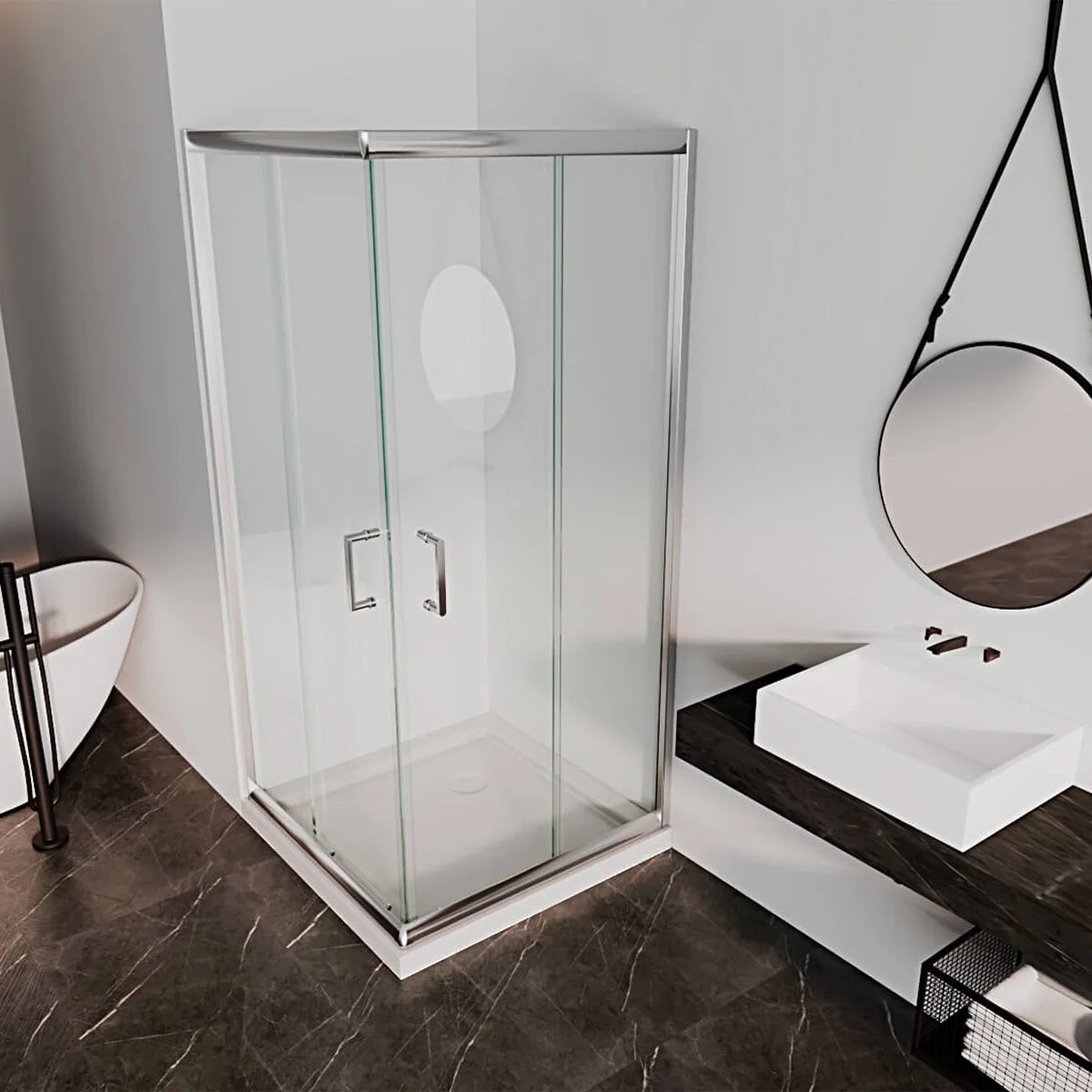 SERA Cali Shower Door with 36 in. × 36 in. base