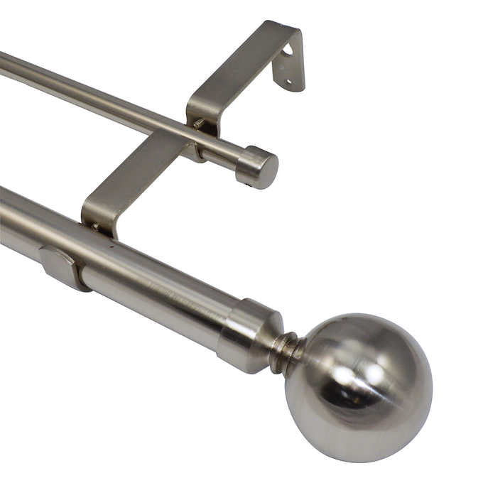 Versailles Imperial Ball Finial Double Curtain Rod Set