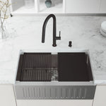 VIGO Oxford Stainless Steel Slotted Front Farmhouse Kitchen Sink Workstation