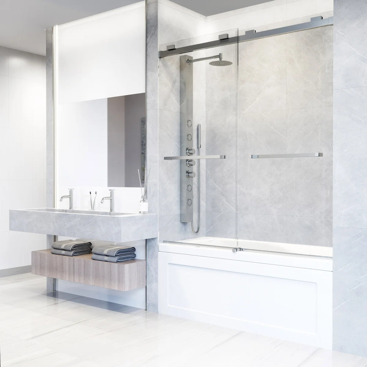 VIGO Houston Frameless Sliding Tub Door