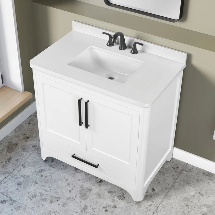 OVE Decors Adrian Vanity with Quartz Top in White