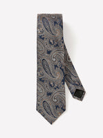 Regular Tie with Paisley Pattern - Toffee