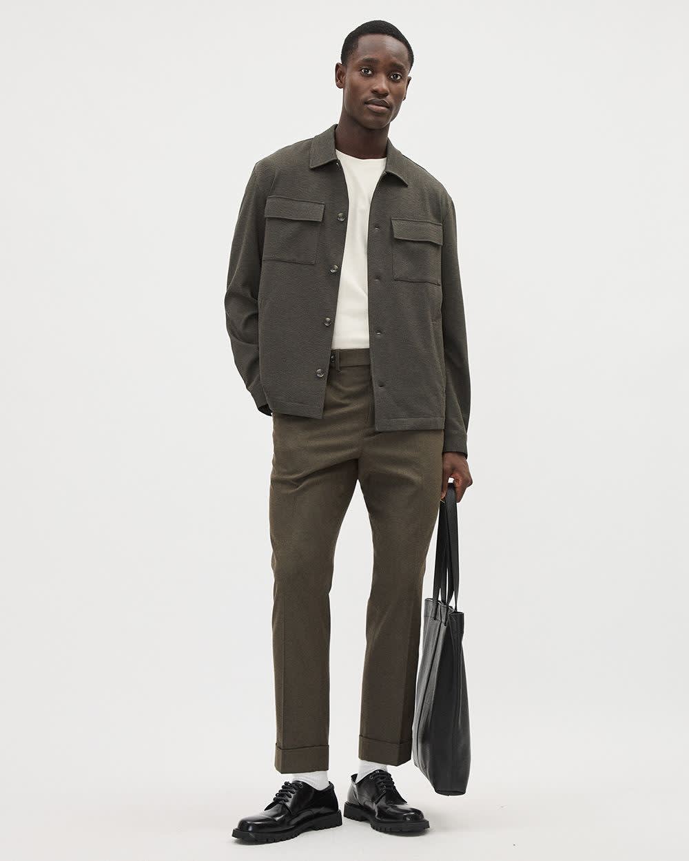 Refined Solid Interlock Cotton Crew-Neck Tee