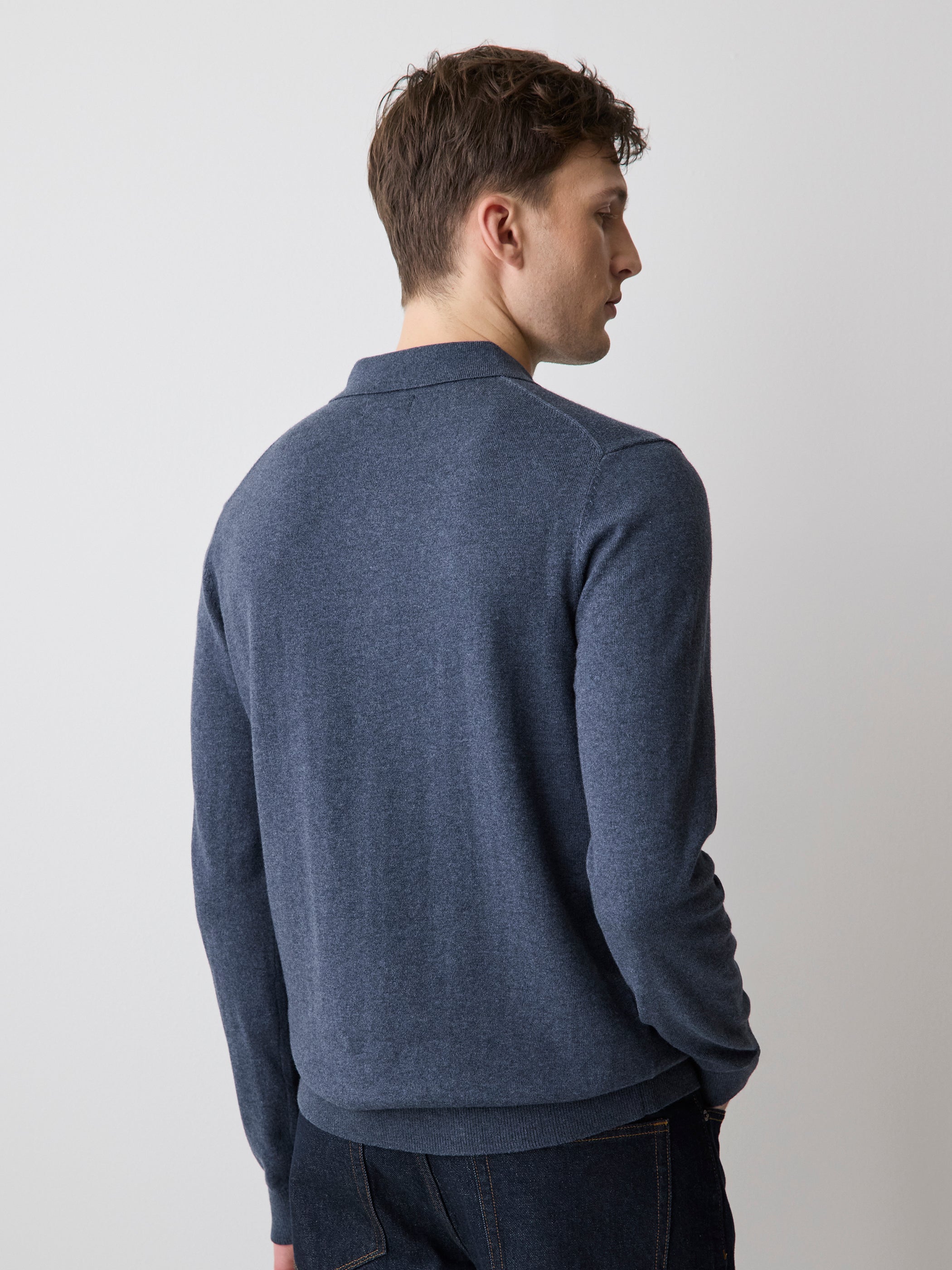 Long-Sleeve Polo Sweater