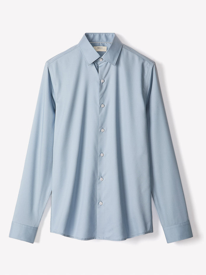 Slim-Fit Solid Twill Dress Shirt
