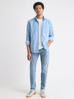 Long-Sleeve Denim Shirt with Chest Pocket
