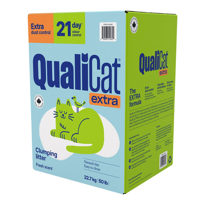 Qualicat Extra Scoopable Cat Litter, 22.7 kg ( 50lb)