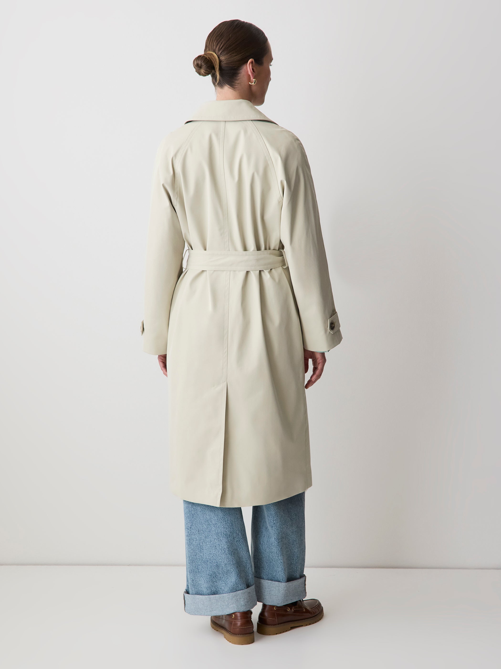 Twill Trench Coat with Removable Belt