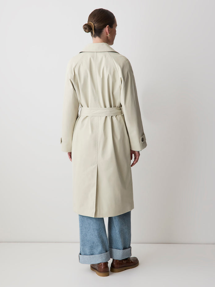Twill Trench Coat with Removable Belt