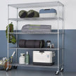 TRINITY 5-Tier Chrome Wire Shelving Rack With Wheels, 60