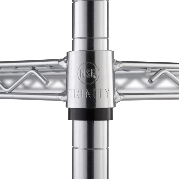 TRINITY 5-Tier Chrome Wire Shelving Rack With Wheels, 60