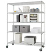 TRINITY 5-Tier Chrome Wire Shelving Rack With Wheels, 60