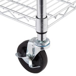 TRINITY 5-Tier Chrome Wire Shelving Rack With Wheels, 60" x 24" x 72"