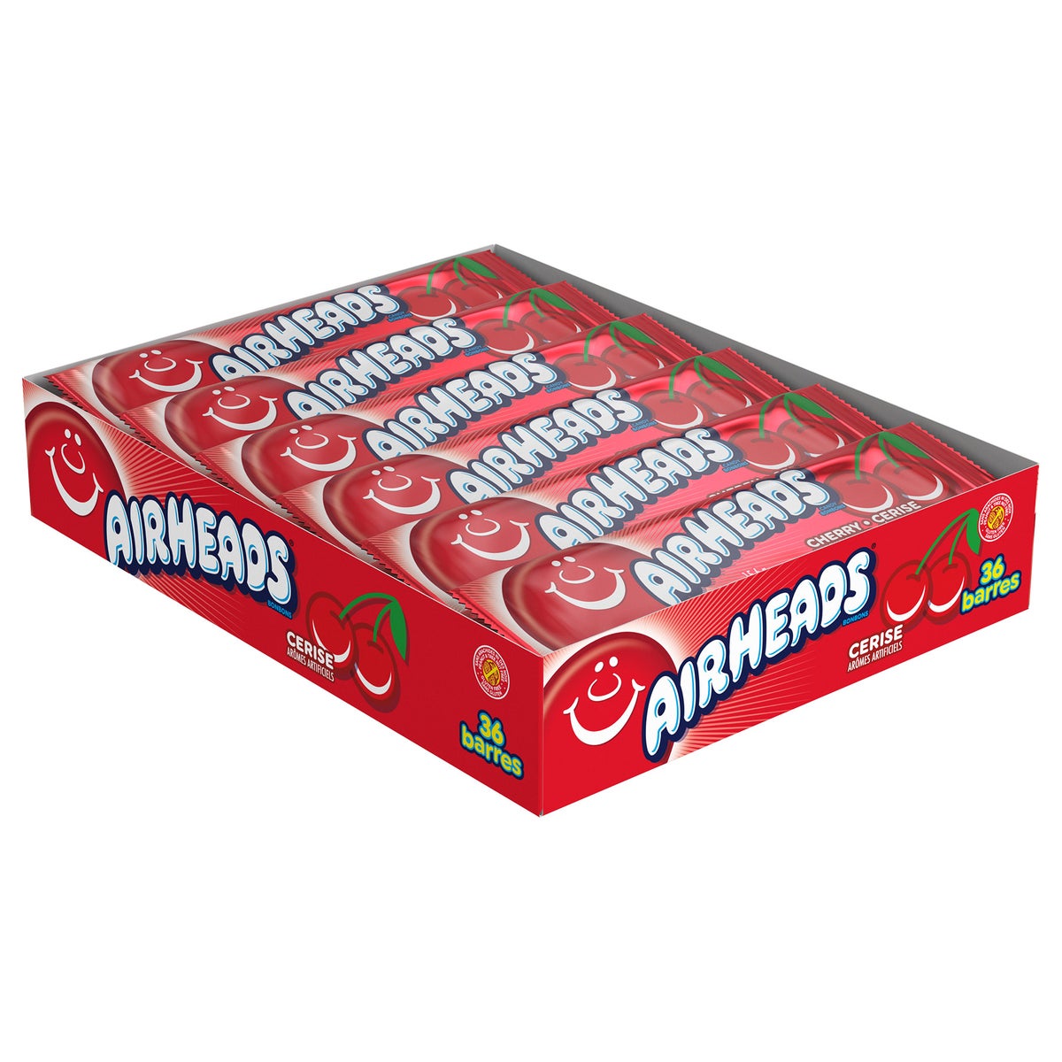 Airheads Individually Wrapped Full Size Bars, Cherry, 36 × 15.6 g