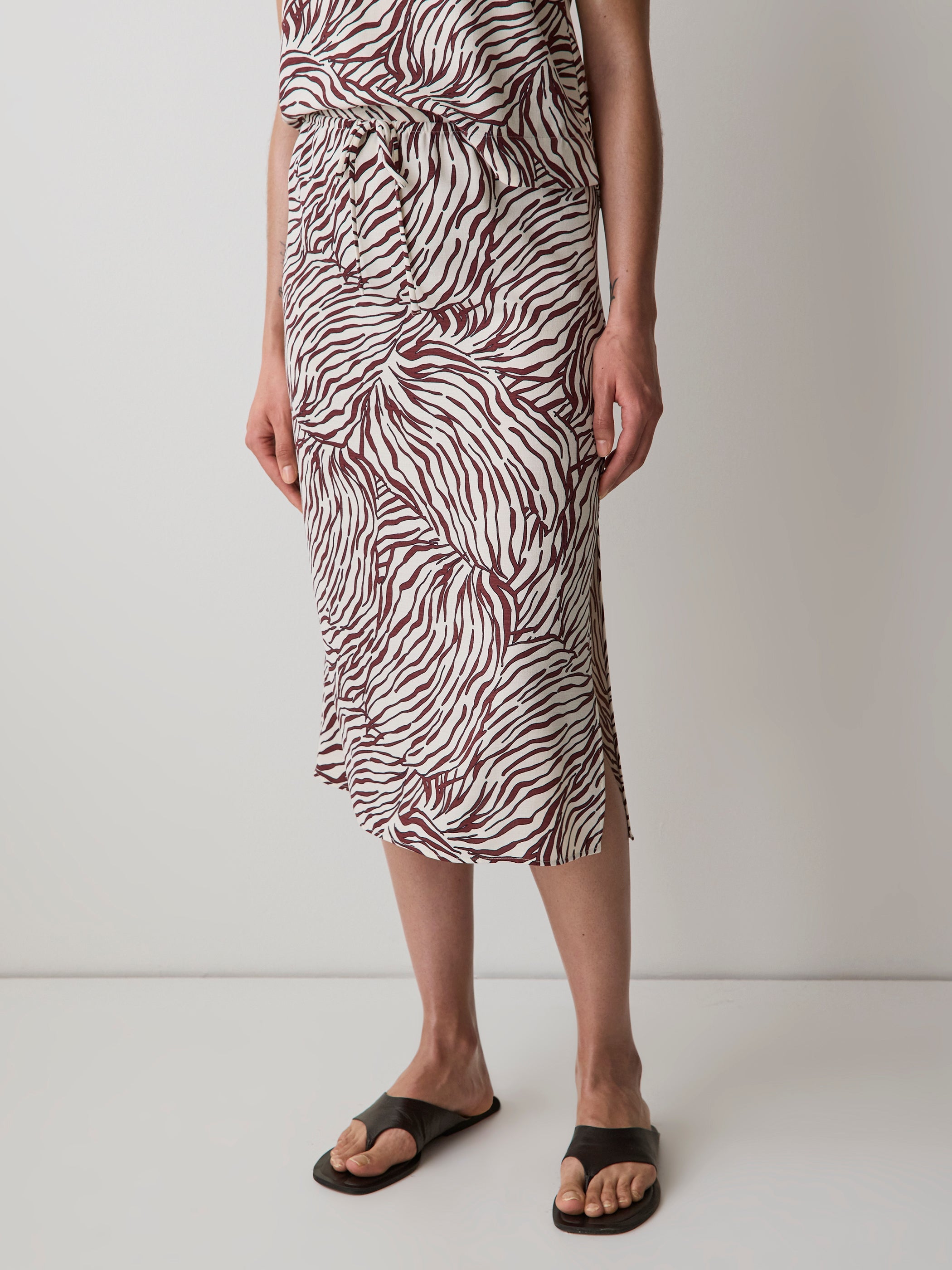 High-Rise Straight Midi Skirt