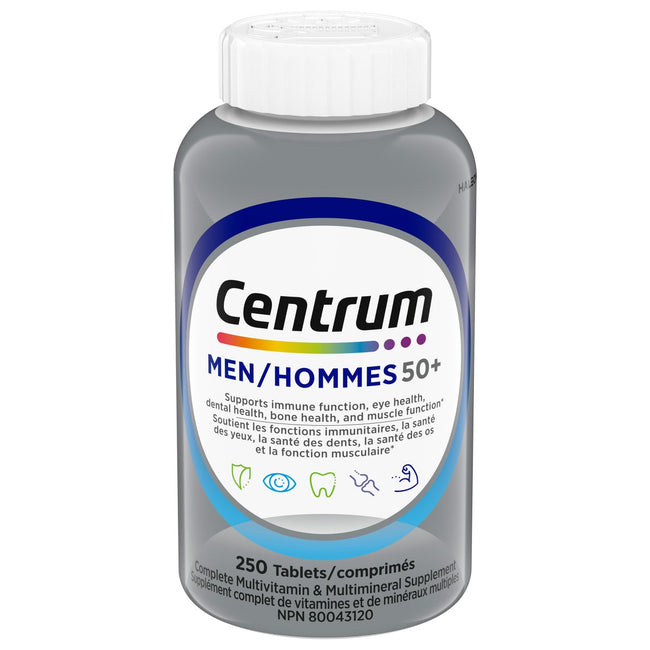 Centrum Complete Multivitamin and Mineral Supplement for Men 50+, 250 Tablets